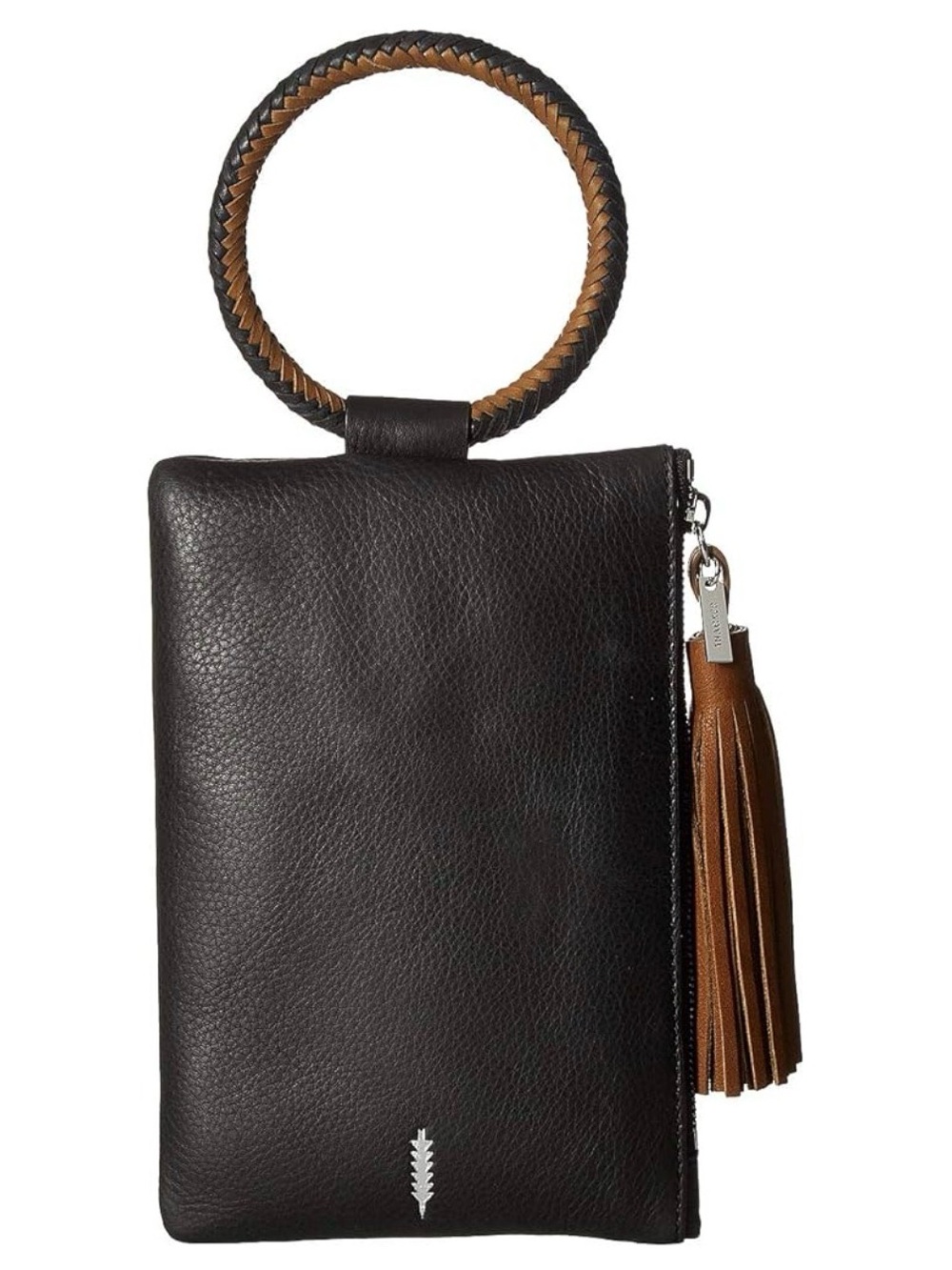 Thacker Nolita Leather Wristlet Clutch with Tan Tassel